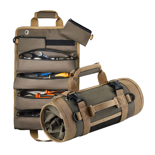 The Professional Roll-Up Tool Organizer: Multi-Pocket, Waterproof Storage for Wrenches, Pliers & Hardware.