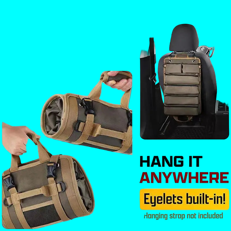 The Professional Roll-Up Tool Organizer: Multi-Pocket, Waterproof Storage for Wrenches, Pliers & Hardware.